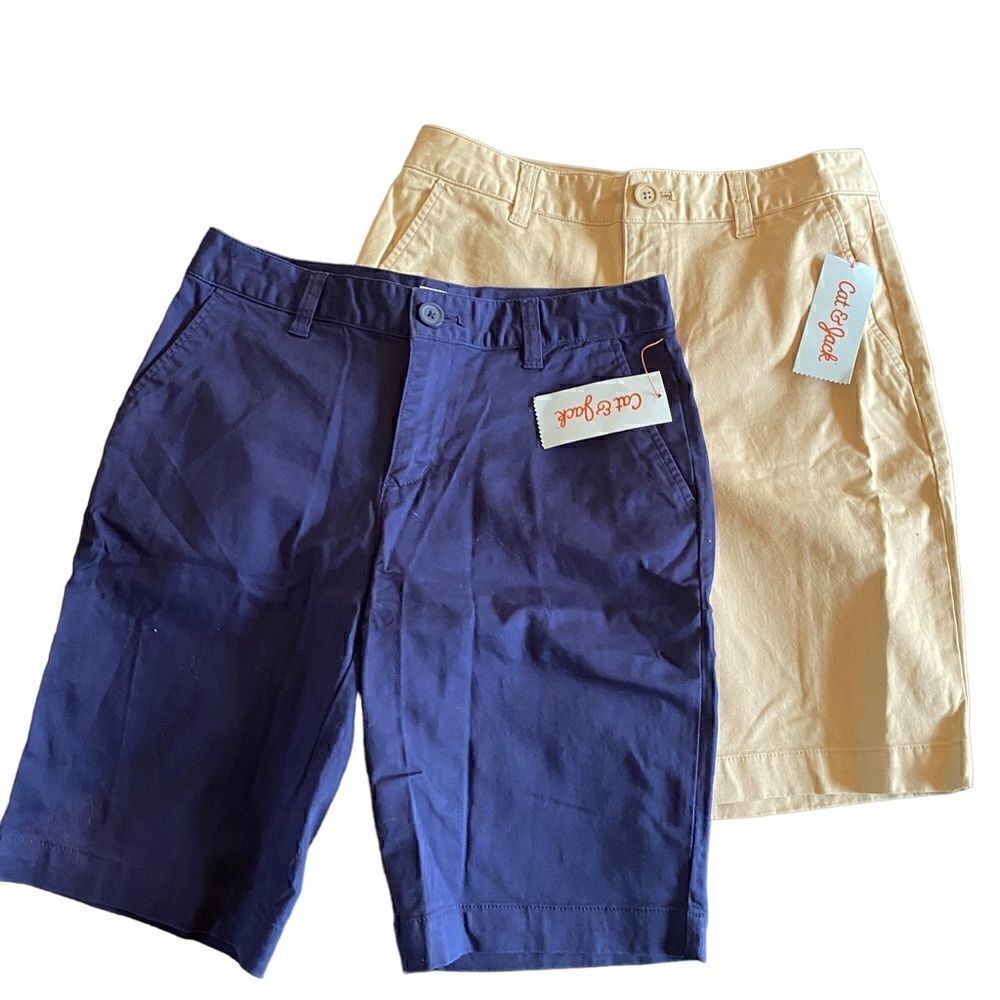Cat & Jack school uniform shorts bundle navy and khaki size 1